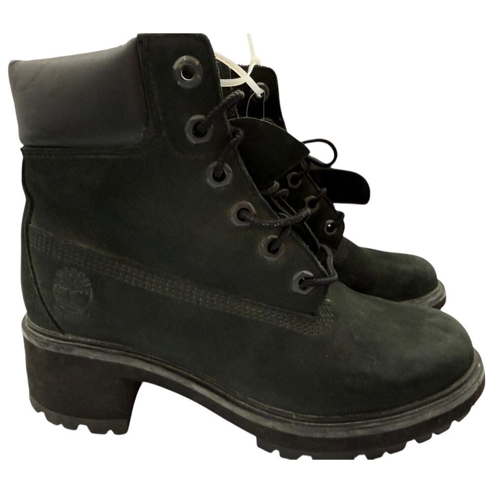 PRE LOVED Good2Excellent Black Timberland with Elevated Heel Size 6
